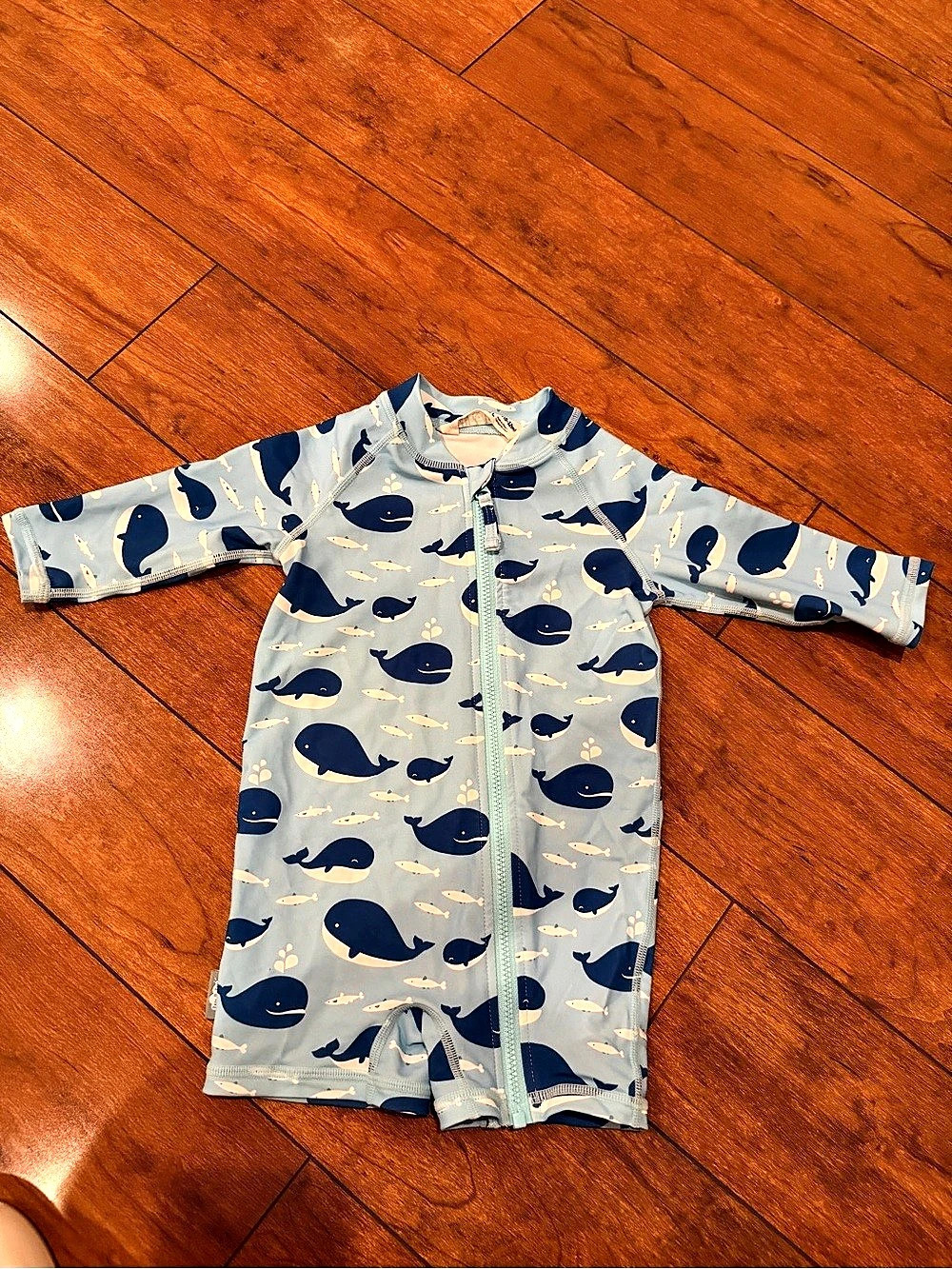 Jan & Jul Sun & Splash UV Jumpsuit Whale Print Baby 6-12M